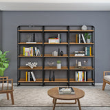 Etagere Metal Bookshelf Natural Shelf Bookcase for Study Room