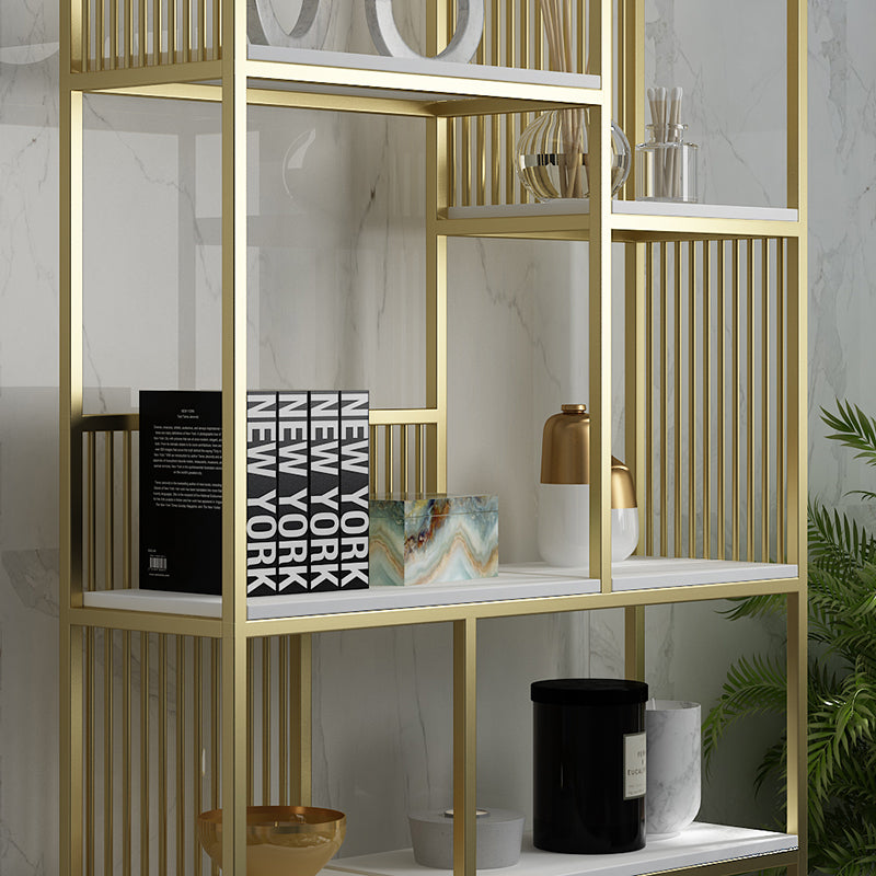 Glam Metal Bookshelf Etagere Shelf Bookcase for Study Room 11.8" W