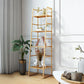 Modern Bookshelf Ladder Metal Open Back Shelf Bookcase with Shelves for Living Room 16"L x 14"W x 58"H Gold Clearhalo 'Bookcases' 'furn' 'furn_bookcases' 'Furniture' 'Office Furniture' 6157477