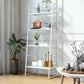 Modern Bookshelf Ladder Metal Open Back Shelf Bookcase with Shelves for Living Room 23.6"L x 13.8"W x 58.3"H White Clearhalo 'Bookcases' 'furn' 'furn_bookcases' 'Furniture' 'Office Furniture' 6157478