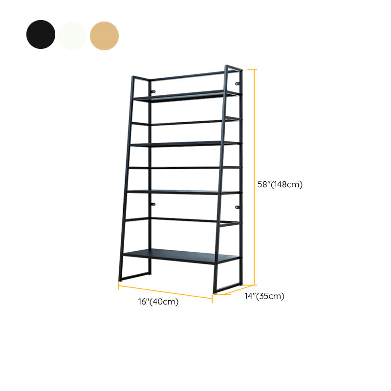 Modern Bookshelf Ladder Metal Open Back Shelf Bookcase with Shelves for Living Room Clearhalo 'Bookcases' 'furn' 'furn_bookcases' 'Furniture' 'Office Furniture' 6157490