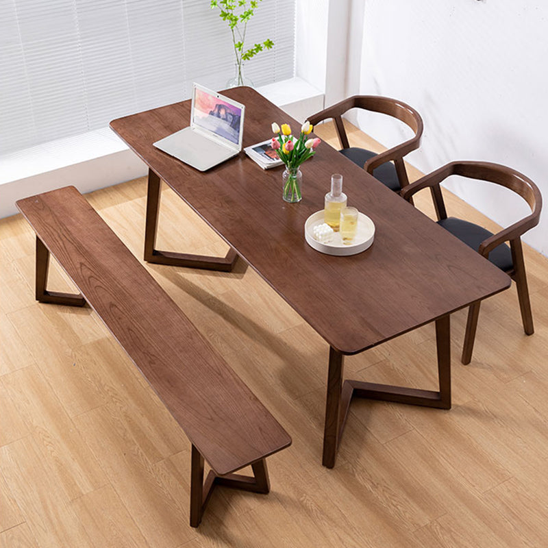 Contemporary Solid Wood Seating Bench Home Bench in Brown with Legs Clearhalo 'Benches' 'Chairs & Seating' 'furn' 'furn_benches' 'Furniture' 'Living Room Furniture' 6157502