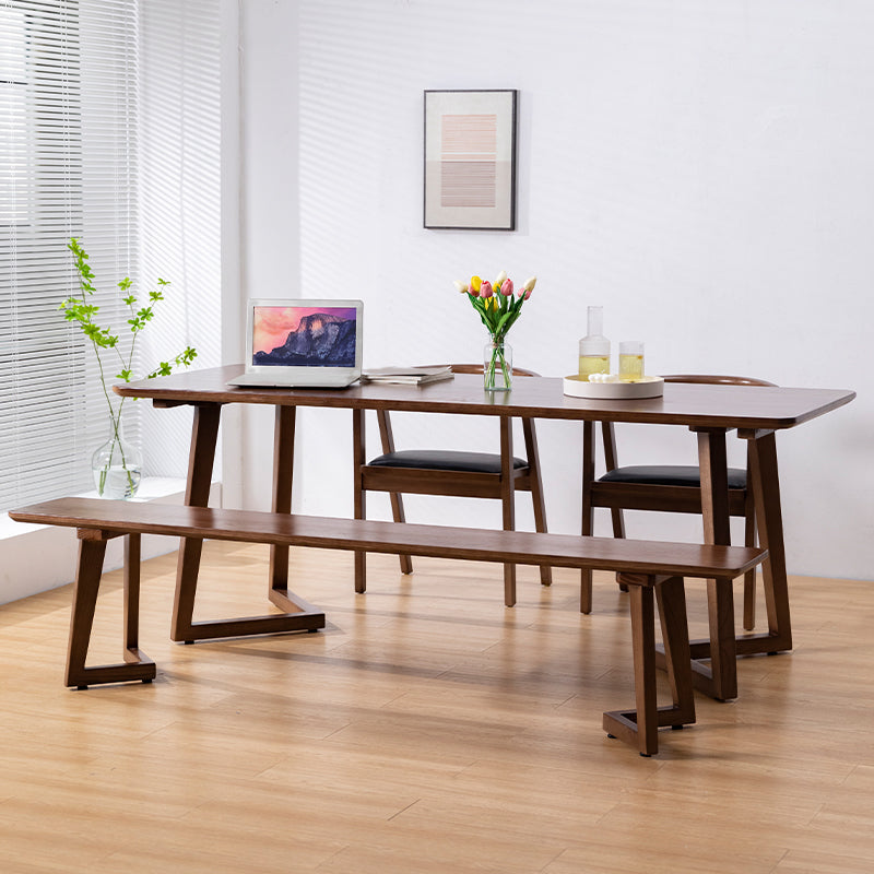 Contemporary Solid Wood Seating Bench Home Bench in Brown with Legs Clearhalo 'Benches' 'Chairs & Seating' 'furn' 'furn_benches' 'Furniture' 'Living Room Furniture' 6157504