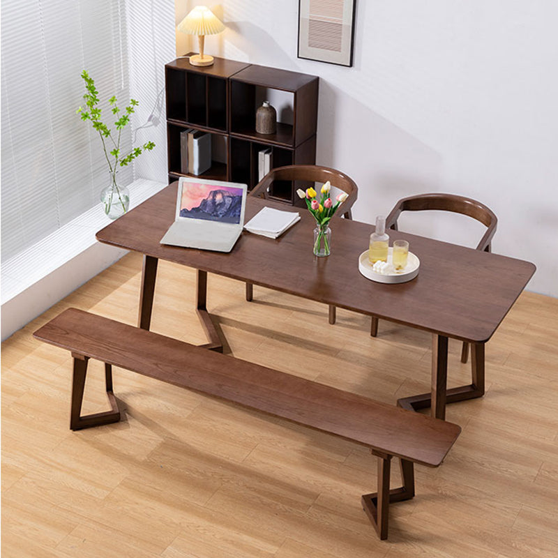 Contemporary Solid Wood Seating Bench Home Bench in Brown with Legs Clearhalo 'Benches' 'Chairs & Seating' 'furn' 'furn_benches' 'Furniture' 'Living Room Furniture' 6157511