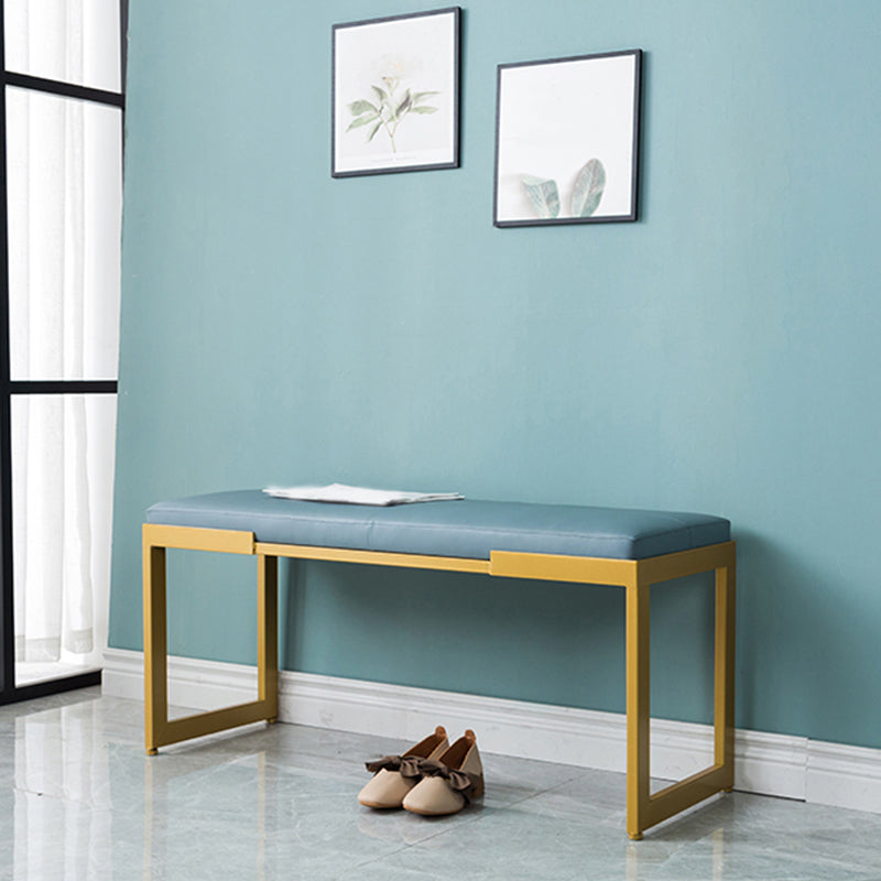 Contemporary Upholstered Seating Bench Bedroom Ottoman Bench in Blue with Legs 39.5"L x 14"W x 18"H Clearhalo 'Benches' 'Chairs & Seating' 'furn' 'furn_benches' 'Furniture' 'Living Room Furniture' 6157519