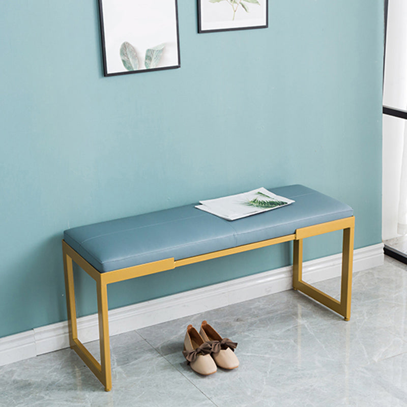 Contemporary Upholstered Seating Bench Bedroom Ottoman Bench in Blue with Legs Clearhalo 'Benches' 'Chairs & Seating' 'furn' 'furn_benches' 'Furniture' 'Living Room Furniture' 6157527
