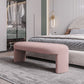 Contemporary Upholstered Bench Bedroom Ottoman Seating Bench 15.7" Height with Legs 39.5"L x 16"W x 16"H Pink Clearhalo 'Benches' 'Chairs & Seating' 'furn' 'furn_benches' 'Furniture' 'Living Room Furniture' 6157564