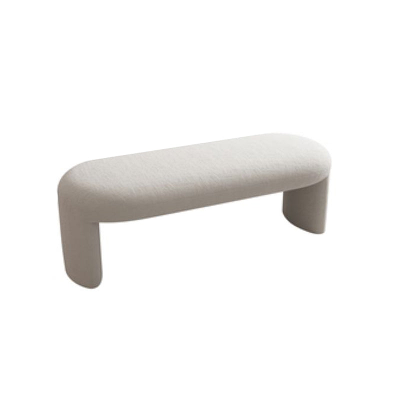 Contemporary Upholstered Bench Bedroom Ottoman Seating Bench 15.7" Height with Legs 47"L x 16"W x 16"H Off-White Clearhalo 'Benches' 'Chairs & Seating' 'furn' 'furn_benches' 'Furniture' 'Living Room Furniture' 6157565