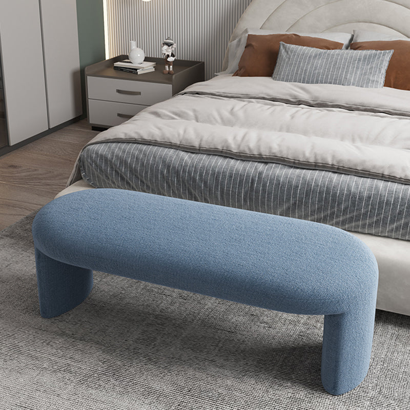 Contemporary Upholstered Bench Bedroom Ottoman Seating Bench 15.7" Height with Legs 39.5"L x 16"W x 16"H Blue Clearhalo 'Benches' 'Chairs & Seating' 'furn' 'furn_benches' 'Furniture' 'Living Room Furniture' 6157566
