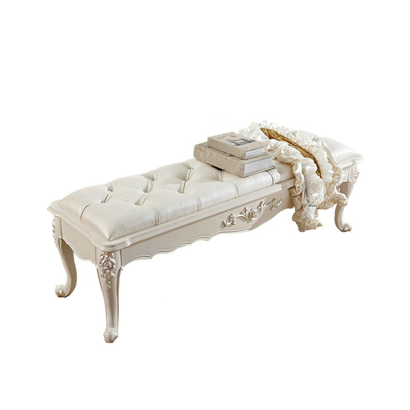 French Country Upholstered Bedroom Seating Bench Tufted Bench with Wood Legs 59"L x 16"W x 20"H Beige Clearhalo 'Benches' 'Chairs & Seating' 'furn' 'furn_benches' 'Furniture' 'Living Room Furniture' 6157580
