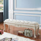 French Country Upholstered Bedroom Seating Bench Tufted Bench with Wood Legs Clearhalo 'Benches' 'Chairs & Seating' 'furn' 'furn_benches' 'Furniture' 'Living Room Furniture' 6157587