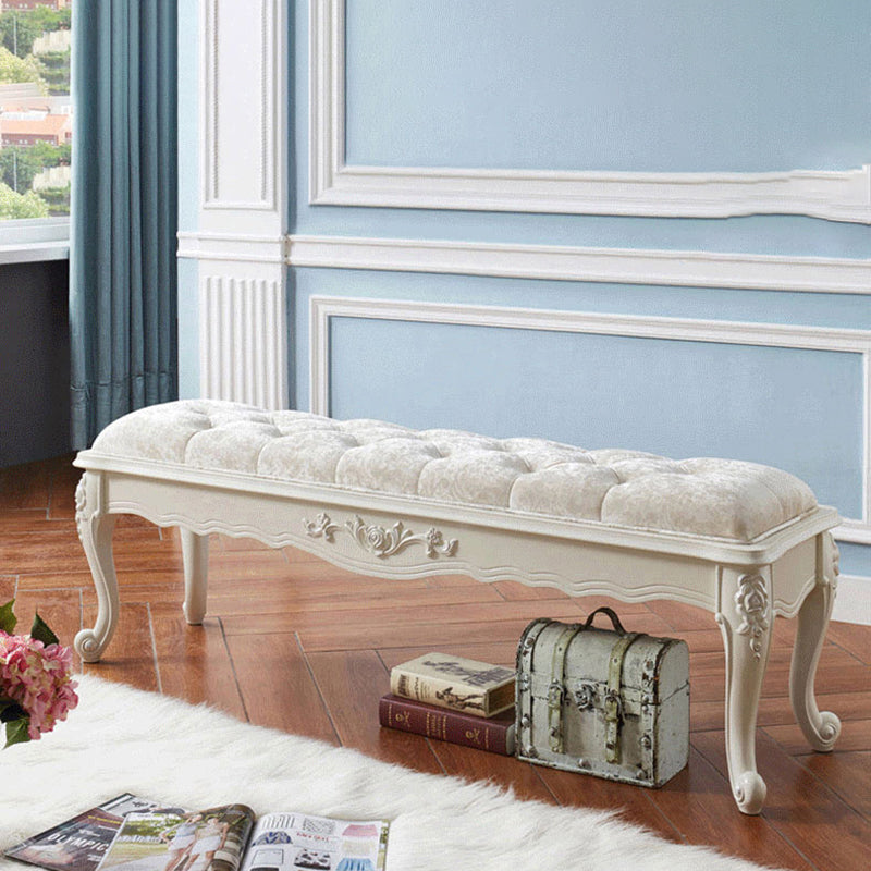 French Country Upholstered Bedroom Seating Bench Tufted Bench with Wood Legs Clearhalo 'Benches' 'Chairs & Seating' 'furn' 'furn_benches' 'Furniture' 'Living Room Furniture' 6157587