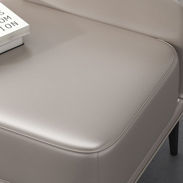 Genuine Leather Low-Back Bedroom Bench Modern 20"H Seating Bench with 4 Metal Legs Clearhalo 'Benches' 'Chairs & Seating' 'furn' 'furn_benches' 'Furniture' 'Living Room Furniture' 6157598