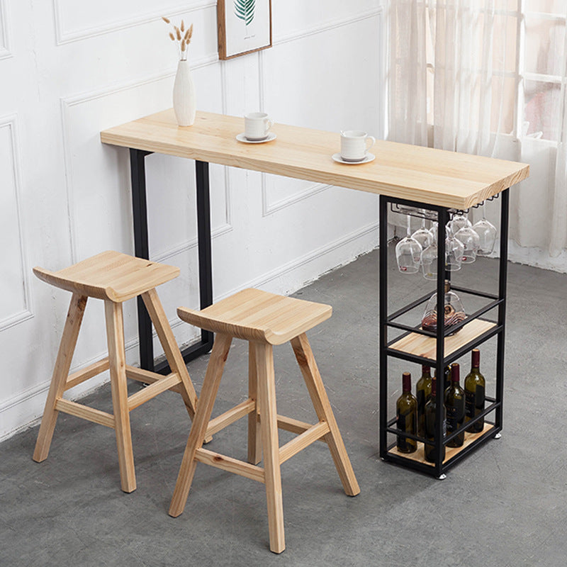 Industrial Rectangle Bar Table Set 1/2/3 Pieces Wooden Counter Table with Backless Stools Clearhalo 'Bar Furniture' 'furn' 'furn_home_bar_bar_sets' 'Furniture' 'Home Bars & Bar Sets' 'home_bar_bar_sets' 'Kitchen & Dining Furniture' 6157620