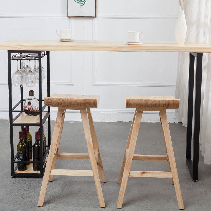 Industrial Rectangle Bar Table Set 1/2/3 Pieces Wooden Counter Table with Backless Stools Clearhalo 'Bar Furniture' 'furn' 'furn_home_bar_bar_sets' 'Furniture' 'Home Bars & Bar Sets' 'home_bar_bar_sets' 'Kitchen & Dining Furniture' 6157624