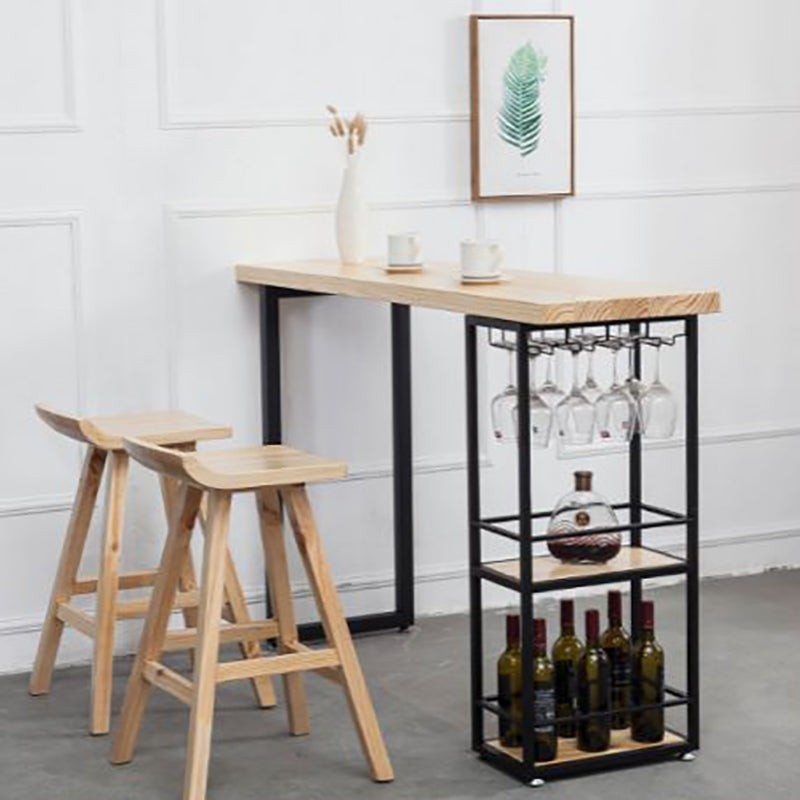 Industrial Rectangle Bar Table Set 1/2/3 Pieces Wooden Counter Table with Backless Stools Clearhalo 'Bar Furniture' 'furn' 'furn_home_bar_bar_sets' 'Furniture' 'Home Bars & Bar Sets' 'home_bar_bar_sets' 'Kitchen & Dining Furniture' 6157625