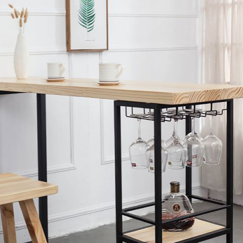 Industrial Rectangle Bar Table Set 1/2/3 Pieces Wooden Counter Table with Backless Stools Clearhalo 'Bar Furniture' 'furn' 'furn_home_bar_bar_sets' 'Furniture' 'Home Bars & Bar Sets' 'home_bar_bar_sets' 'Kitchen & Dining Furniture' 6157629