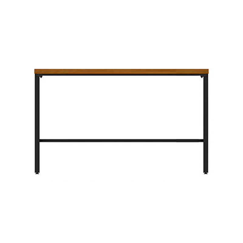 Glam Rectangle Pub Table Set 1/2/3/7 Pieces Pine Wood Top Bar Table with Metal Stools Brown 79"L x 16"W Clearhalo 'Bar Furniture' 'furn' 'furn_home_bar_bar_sets' 'Furniture' 'Home Bars & Bar Sets' 'home_bar_bar_sets' 'Kitchen & Dining Furniture' 6157677