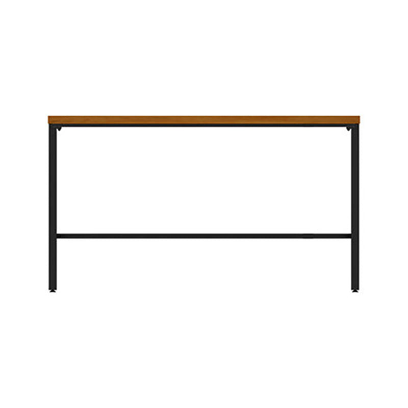 Glam Rectangle Pub Table Set 1/2/3/7 Pieces Pine Wood Top Bar Table with Metal Stools Brown 87"L x 16"W Clearhalo 'Bar Furniture' 'furn' 'furn_home_bar_bar_sets' 'Furniture' 'Home Bars & Bar Sets' 'home_bar_bar_sets' 'Kitchen & Dining Furniture' 6157680