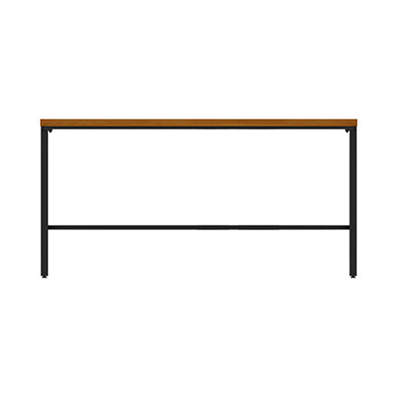 Glam Rectangle Pub Table Set 1/2/3/7 Pieces Pine Wood Top Bar Table with Metal Stools Brown 102"L x 16"W Clearhalo 'Bar Furniture' 'furn' 'furn_home_bar_bar_sets' 'Furniture' 'Home Bars & Bar Sets' 'home_bar_bar_sets' 'Kitchen & Dining Furniture' 6157684