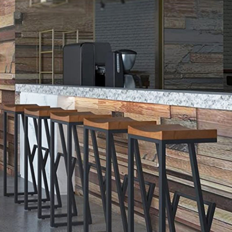 Glam Rectangle Pub Table Set 1/2/3/7 Pieces Pine Wood Top Bar Table with Metal Stools Clearhalo 'Bar Furniture' 'furn' 'furn_home_bar_bar_sets' 'Furniture' 'Home Bars & Bar Sets' 'home_bar_bar_sets' 'Kitchen & Dining Furniture' 6157685