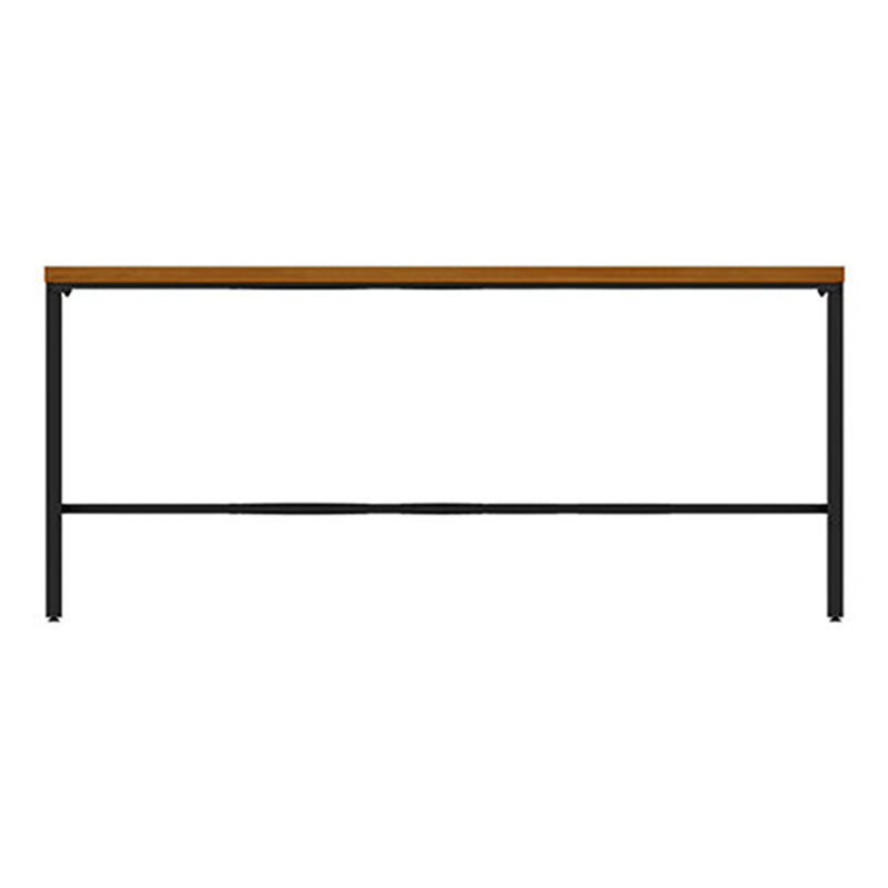 Glam Rectangle Pub Table Set 1/2/3/7 Pieces Pine Wood Top Bar Table with Metal Stools Brown 118"L x 16"W Clearhalo 'Bar Furniture' 'furn' 'furn_home_bar_bar_sets' 'Furniture' 'Home Bars & Bar Sets' 'home_bar_bar_sets' 'Kitchen & Dining Furniture' 6157687