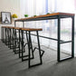 Glam Rectangle Pub Table Set 1/2/3/7 Pieces Pine Wood Top Bar Table with Metal Stools Clearhalo 'Bar Furniture' 'furn' 'furn_home_bar_bar_sets' 'Furniture' 'Home Bars & Bar Sets' 'home_bar_bar_sets' 'Kitchen & Dining Furniture' 6157688