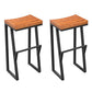 Glam Rectangle Pub Table Set 1/2/3/7 Pieces Pine Wood Top Bar Table with Metal Stools Brown 30"H Stools (Set of 2) Clearhalo 'Bar Furniture' 'furn' 'furn_home_bar_bar_sets' 'Furniture' 'Home Bars & Bar Sets' 'home_bar_bar_sets' 'Kitchen & Dining Furniture' 6157689