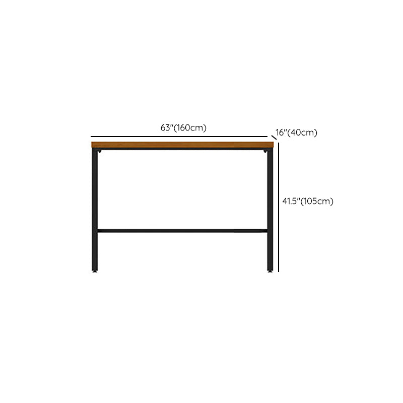 Glam Rectangle Pub Table Set 1/2/3/7 Pieces Pine Wood Top Bar Table with Metal Stools Clearhalo 'Bar Furniture' 'furn' 'furn_home_bar_bar_sets' 'Furniture' 'Home Bars & Bar Sets' 'home_bar_bar_sets' 'Kitchen & Dining Furniture' 6157694