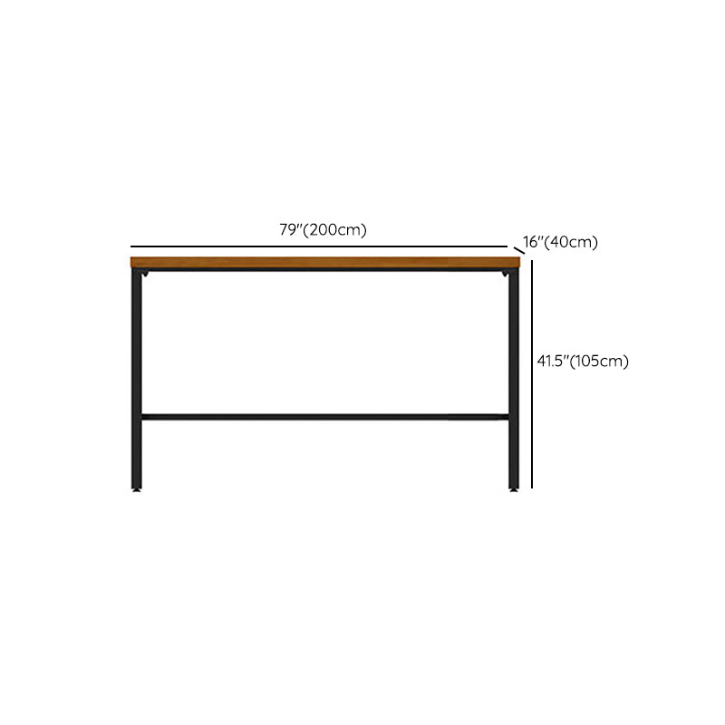 Glam Rectangle Pub Table Set 1/2/3/7 Pieces Pine Wood Top Bar Table with Metal Stools Clearhalo 'Bar Furniture' 'furn' 'furn_home_bar_bar_sets' 'Furniture' 'Home Bars & Bar Sets' 'home_bar_bar_sets' 'Kitchen & Dining Furniture' 6157696