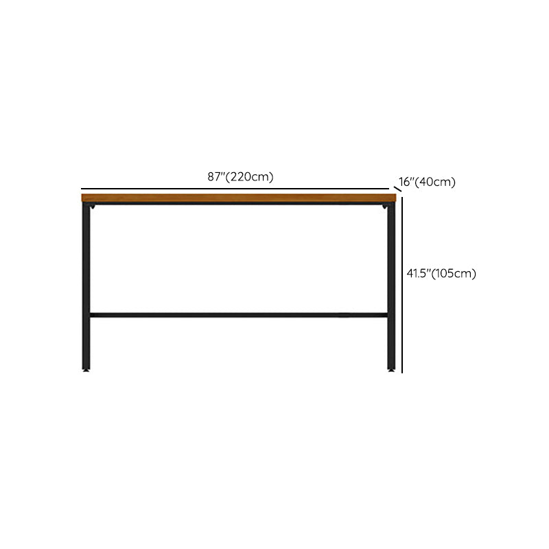 Glam Rectangle Pub Table Set 1/2/3/7 Pieces Pine Wood Top Bar Table with Metal Stools Clearhalo 'Bar Furniture' 'furn' 'furn_home_bar_bar_sets' 'Furniture' 'Home Bars & Bar Sets' 'home_bar_bar_sets' 'Kitchen & Dining Furniture' 6157697