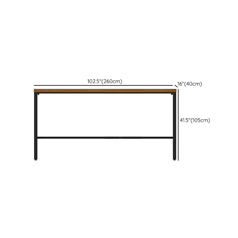 Glam Rectangle Pub Table Set 1/2/3/7 Pieces Pine Wood Top Bar Table with Metal Stools Clearhalo 'Bar Furniture' 'furn' 'furn_home_bar_bar_sets' 'Furniture' 'Home Bars & Bar Sets' 'home_bar_bar_sets' 'Kitchen & Dining Furniture' 6157699