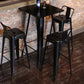 1/3/4/5 Pieces Industrial Bar Table Set Iron Bistro Set with Stools 4 Pieces: 1 Black Table, 3 Black Stools Clearhalo 'Bar Furniture' 'furn' 'furn_home_bar_bar_sets' 'Furniture' 'Home Bars & Bar Sets' 'home_bar_bar_sets' 'Kitchen & Dining Furniture' 6157724
