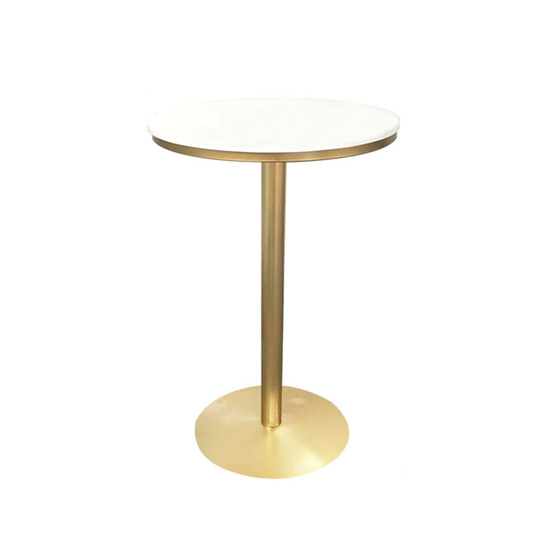 Contemporary Round Pub Table Set with Metal Stools 1/3/5 Pieces Pine Wood Top Bar Set White 22"L x 22"W Clearhalo 'Bar Furniture' 'furn' 'furn_home_bar_bar_sets' 'Furniture' 'Home Bars & Bar Sets' 'home_bar_bar_sets' 'Kitchen & Dining Furniture' 6157749