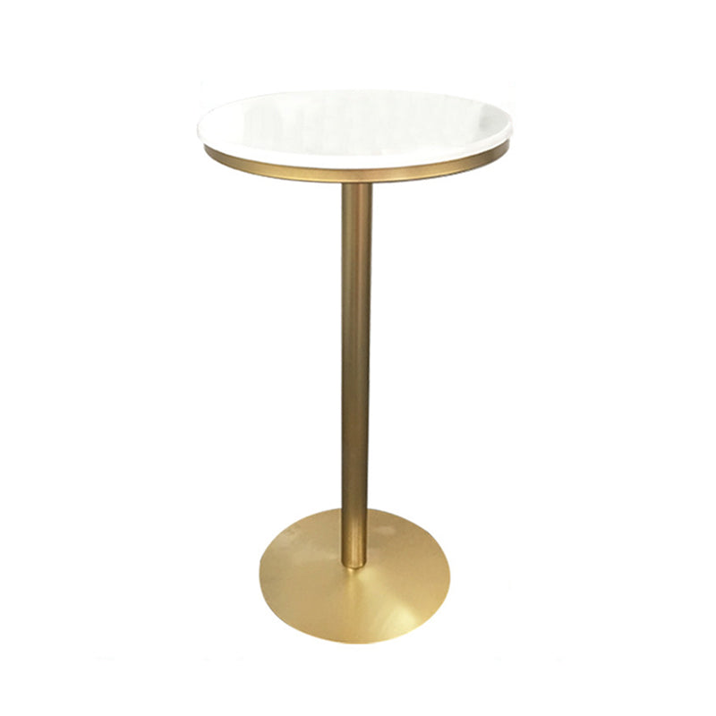 Contemporary Round Pub Table Set with Metal Stools 1/3/5 Pieces Pine Wood Top Bar Set White 24"L x 24"W Clearhalo 'Bar Furniture' 'furn' 'furn_home_bar_bar_sets' 'Furniture' 'Home Bars & Bar Sets' 'home_bar_bar_sets' 'Kitchen & Dining Furniture' 6157750