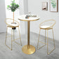 Contemporary Round Pub Table Set with Metal Stools 1/3/5 Pieces Pine Wood Top Bar Set 3 Pieces: Table, 2 Stools Clearhalo 'Bar Furniture' 'furn' 'furn_home_bar_bar_sets' 'Furniture' 'Home Bars & Bar Sets' 'home_bar_bar_sets' 'Kitchen & Dining Furniture' 6157755