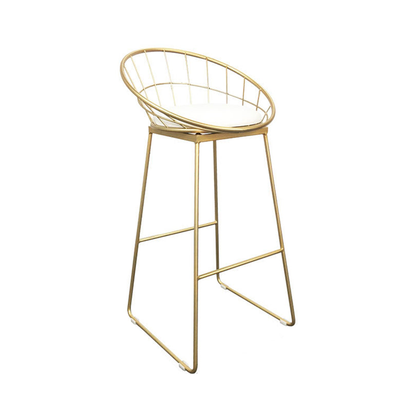 Contemporary Round Pub Table Set with Metal Stools 1/3/5 Pieces Pine Wood Top Bar Set White-Gold 30"H Stool (Single) Clearhalo 'Bar Furniture' 'furn' 'furn_home_bar_bar_sets' 'Furniture' 'Home Bars & Bar Sets' 'home_bar_bar_sets' 'Kitchen & Dining Furniture' 6157764