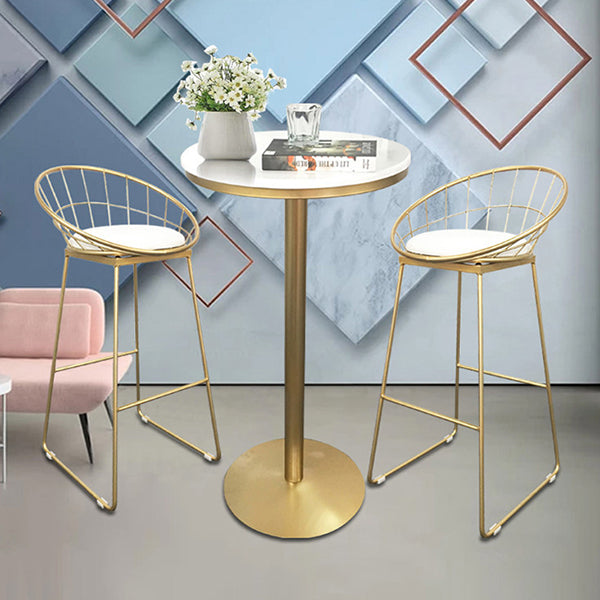 Contemporary Round Pub Table Set with Metal Stools 1/3/5 Pieces Pine Wood Top Bar Set Clearhalo 'Bar Furniture' 'furn' 'furn_home_bar_bar_sets' 'Furniture' 'Home Bars & Bar Sets' 'home_bar_bar_sets' 'Kitchen & Dining Furniture' 6157768