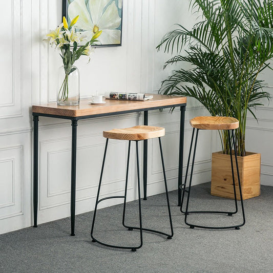 1/2/3 Pieces Industrial Rectangle Pub Table Set Solid Wood Counter Table Set