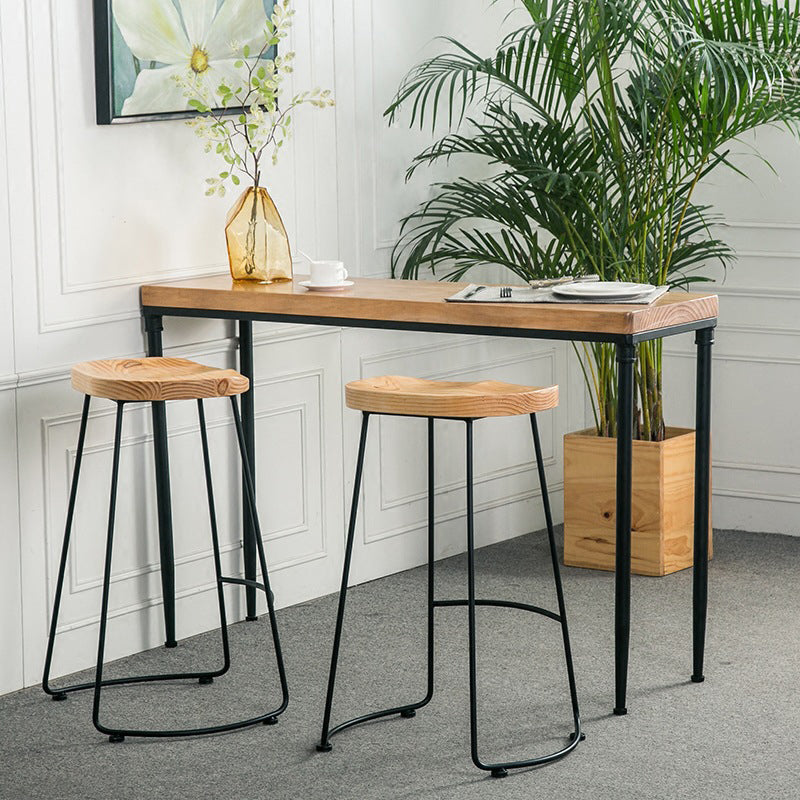 1/2/3 Pieces Industrial Rectangle Pub Table Set Solid Wood Counter Table Set Clearhalo 'Bar Furniture' 'furn' 'furn_home_bar_bar_sets' 'Furniture' 'Home Bars & Bar Sets' 'home_bar_bar_sets' 'Kitchen & Dining Furniture' 6157786