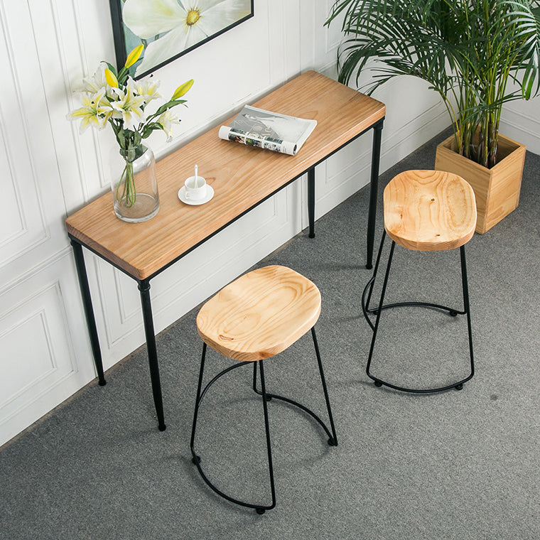 1/2/3 Pieces Industrial Rectangle Pub Table Set Solid Wood Counter Table Set Clearhalo 'Bar Furniture' 'furn' 'furn_home_bar_bar_sets' 'Furniture' 'Home Bars & Bar Sets' 'home_bar_bar_sets' 'Kitchen & Dining Furniture' 6157795