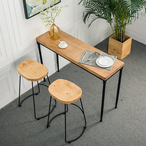 1/2/3 Pieces Industrial Rectangle Pub Table Set Solid Wood Counter Table Set Clearhalo 'Bar Furniture' 'furn' 'furn_home_bar_bar_sets' 'Furniture' 'Home Bars & Bar Sets' 'home_bar_bar_sets' 'Kitchen & Dining Furniture' 6157797