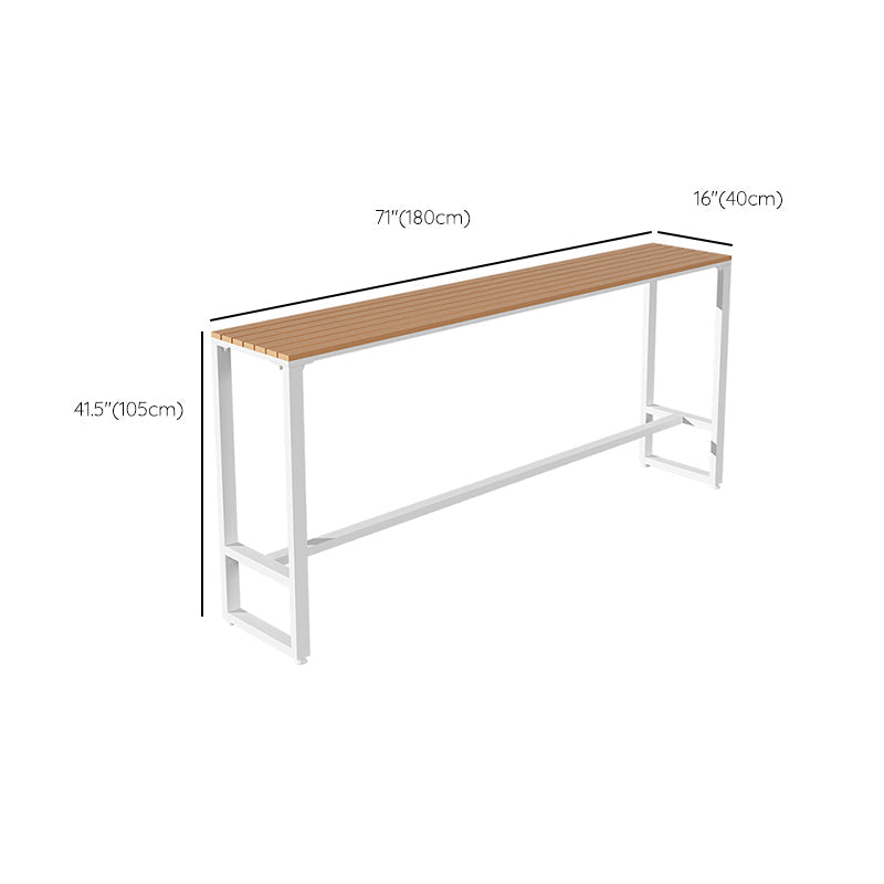 Juego de barra de madera sintética de 1/5 piezas con taburetes de metal Juego de mesa de pub rectangular industrial