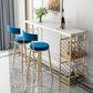 Glam Style 1/2/3 Pieces Faux Marble Bar Table Set Fixed Table Counter Set for Home Use
