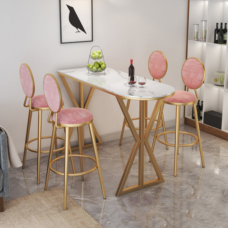 1/2/3/5 Stuks Luxe Onregelmatige Vorm Pub Tafelset Gesinterde Stenen Top Bistro Tafelset