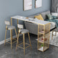 Bartisch-Set aus Kunstmarmor, 1/2/3-teilig, Glamour-Rechteck-Bistro-Set für das Esszimmer