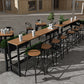 Modern 1/2/5 Pieces Metal Bar Table Set Rectangle Bar Table with High Stools Clearhalo 'Bar Furniture' 'furn' 'furn_home_bar_bar_sets' 'Furniture' 'Home Bars & Bar Sets' 'home_bar_bar_sets' 'Kitchen & Dining Furniture' 6158043