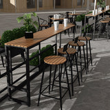 Modern 1/2/5 Pieces Metal Bar Table Set Rectangle Bar Table with High Stools