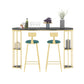 Glam Oval Bar Table Set 1/3 Pieces Stone Counter Table with Upholstered Stools Clearhalo 'Bar Furniture' 'furn' 'furn_home_bar_bar_sets' 'Furniture' 'Home Bars & Bar Sets' 'home_bar_bar_sets' 'Kitchen & Dining Furniture' 6158102