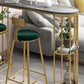 Glam Oval Bar Table Set 1/3 Pieces Stone Counter Table with Upholstered Stools Clearhalo 'Bar Furniture' 'furn' 'furn_home_bar_bar_sets' 'Furniture' 'Home Bars & Bar Sets' 'home_bar_bar_sets' 'Kitchen & Dining Furniture' 6158107